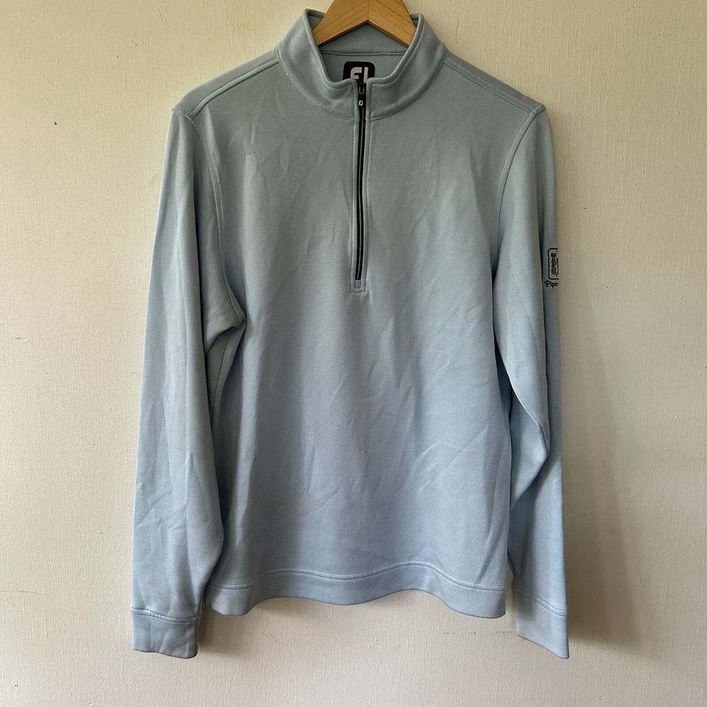FootJoy Pullover Sweatshirt Mens Medium Blue 1/4 Zip Piper Glen Golf Preppy